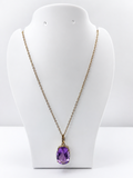 Dije de Amatista en plata 925 con cadena
